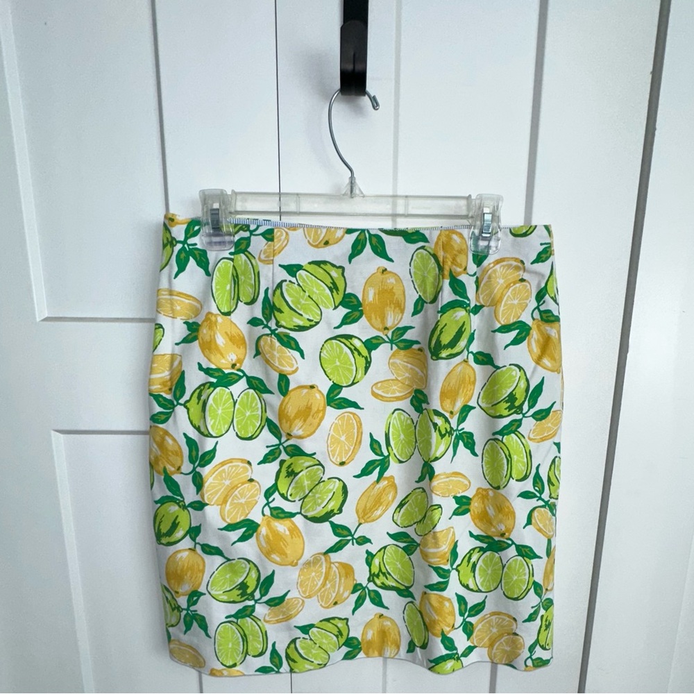 Women's Talbots Classic Cotton A-line Skirt - Lemon/Lime - Size 10 - Picture 3 of 6